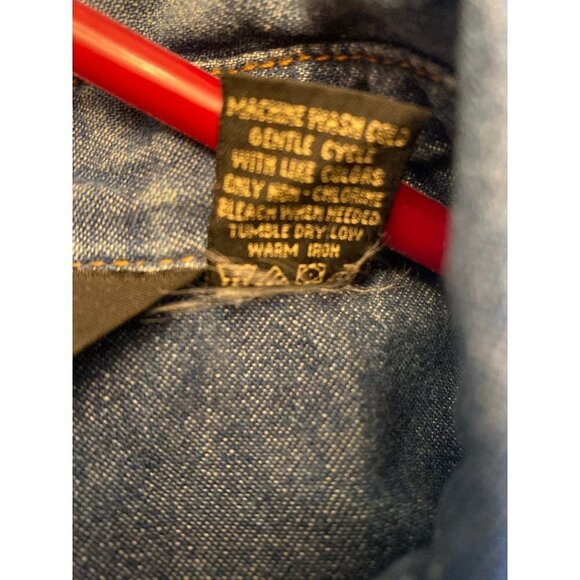 Dark Denim Guide Gear Western Pearl Snap Button Up Shirt Size Large - Picture 7 of 7